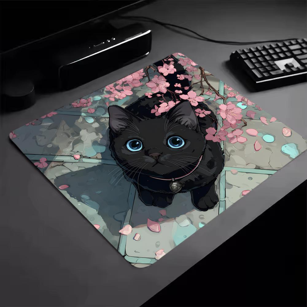 Cute Cat Small Mousepad Pc Gaming Accessories Rubber Mausepad XS Gamer Deskmat Square Office Keyboard Mause Pads Desk Computer