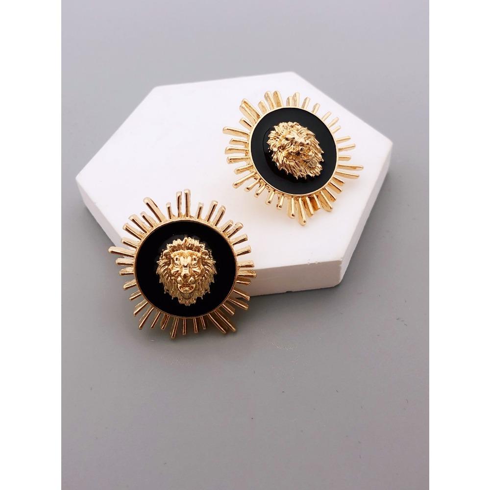 Женские серьги с преувеличенной головой льва, модные и качественные украшения из сплава