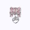Fashion Pink Hope Charm Beads Suitable For Bracelets And Necklaces Romantic Heart Shape Women Jewelry