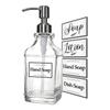 Pack of 2 Transparent Glass Soap Dispenser Shampoo Bottles 550ml for Bathroom and Kitchen Travel Portable Dispensers