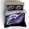 Wolf-Moon Feather Decor Set Multiple sizes kid's and adults' bedroom Exquisite 3PC bedding set, gift