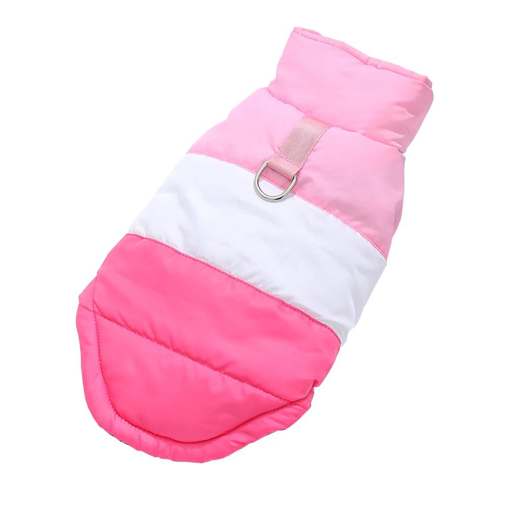 Winter Dog Clothes Warm Padded Dog Jacket Thick Puppy Coat Color Block Small Dog Vest Outdoor Walking Apparel for Chihuahua Pug