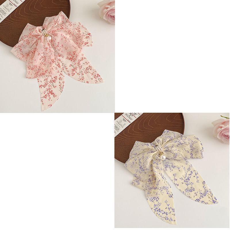 Заколка для волос с цветочным бантом и жемчугом для женщин, аксессуары для волос