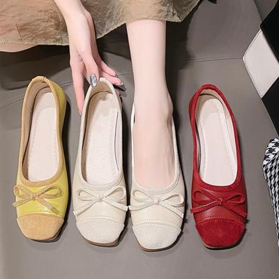 Модная корейская модная женская обувь с бантом, удобная повседневная обувь на плоской подошве для женщин, рабочая обувь с закрытым носком, Zapatos De Mujer