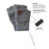 USB-перчатки с подогревом без пальцев для мужчин и женщин, акриловое волокно, электрические перчатки для согрева рук на зиму, для катания на лыжах, игр, светло-серые