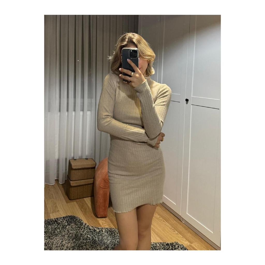 Женское платье с высоким воротником, трендовое, из вельвета и лайкры, хлопок, сезонное и зимнее