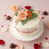 Набор из 2 шт. Искусственные Цветы Розы Топперы для Торта, Оранжевые Искусственные Цветы Роз с Золотыми Листьями, Украшения для Свадебного Дня Рождения