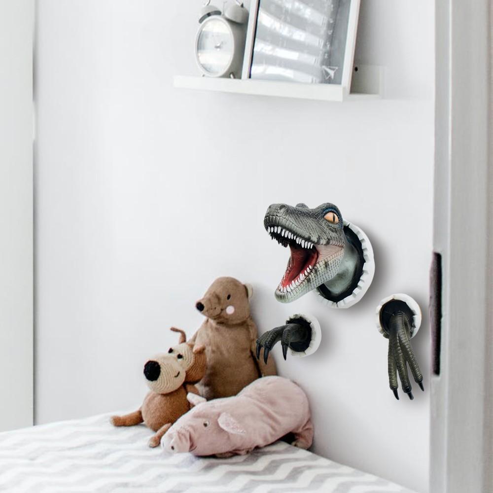Wall Mounted Dinosaur Sculpture Wall Art Life-like Wall Bursting Dinosaur Bust