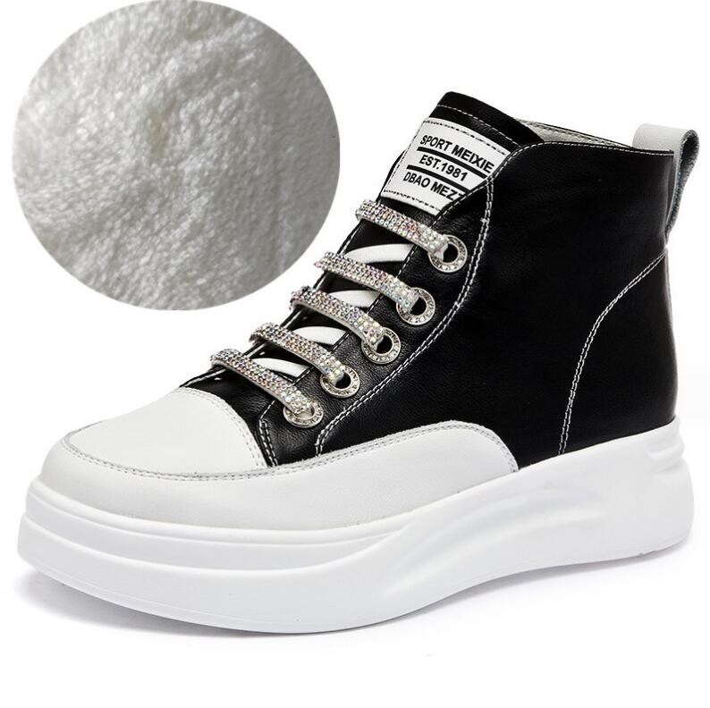 Весенние женские кроссовки из натуральной кожи, осенние, высокие, вулканизированные, женские, повседневные, толстые, зимние, для скейтбординга, женские