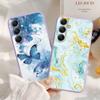 Marble Butterfly Soft Silicone Case For Xiaomi Redmi Note 13 Pro 13C 14T 15 Poco Samsung A55 M35 S24 Huawei Honor 200 iPhone Realme Shockproof Cover