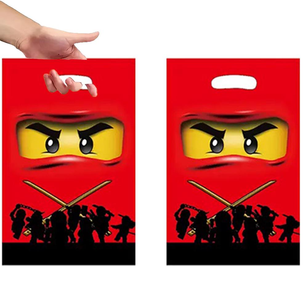10Pcs Cartoon Ninja Gift Bag Birthday Party Supplies Candy Bag Gift Filling Bag Gifts to Guests Children Baby Shower Supplies