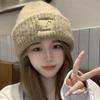 Thick Woolen Hat for Women In Autumn and Winter  Warm Pile Hat Versatile Fashionable Face Showing Small Cold Hat Thickened Ear Protection Hat