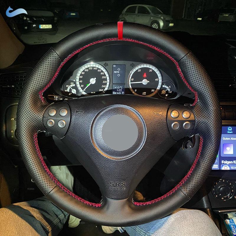 Автомобильные аксессуары, чехол на руль, кожаная отделка из микрофибры для Mercedes Benz C SLK Class W203 R171 2004 2005 2006 2007