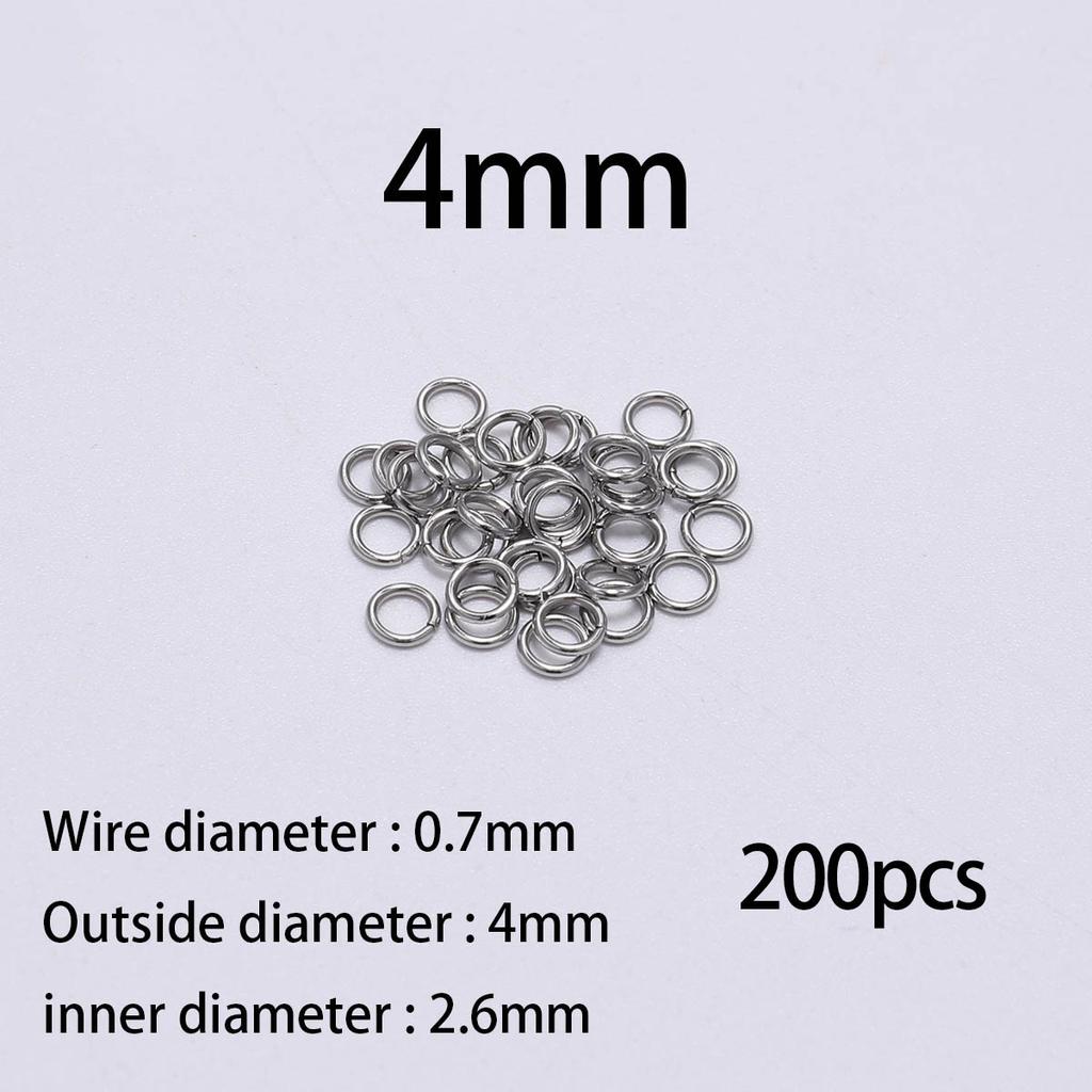 100-200 шт./лот 4, 5, 6, 8, 10 мм, кольца из нержавеющей стали, разъемные кольца, разъемы для DIY, принадлежности для изготовления ювелирных изделий, аксессуары