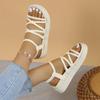 Platform Sandals Women Summer Shoes for Women 2024 Trend Open Toe Ankle Strap Beach Shoes Flat Heeled Sandals