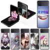 Luxury Case For Samsung Galaxy Z Flip 4 3 5G Black PC Hard Phone Cases Fashion Back Cover ZFlip Funda Anime Tokyo Ghoul Shell