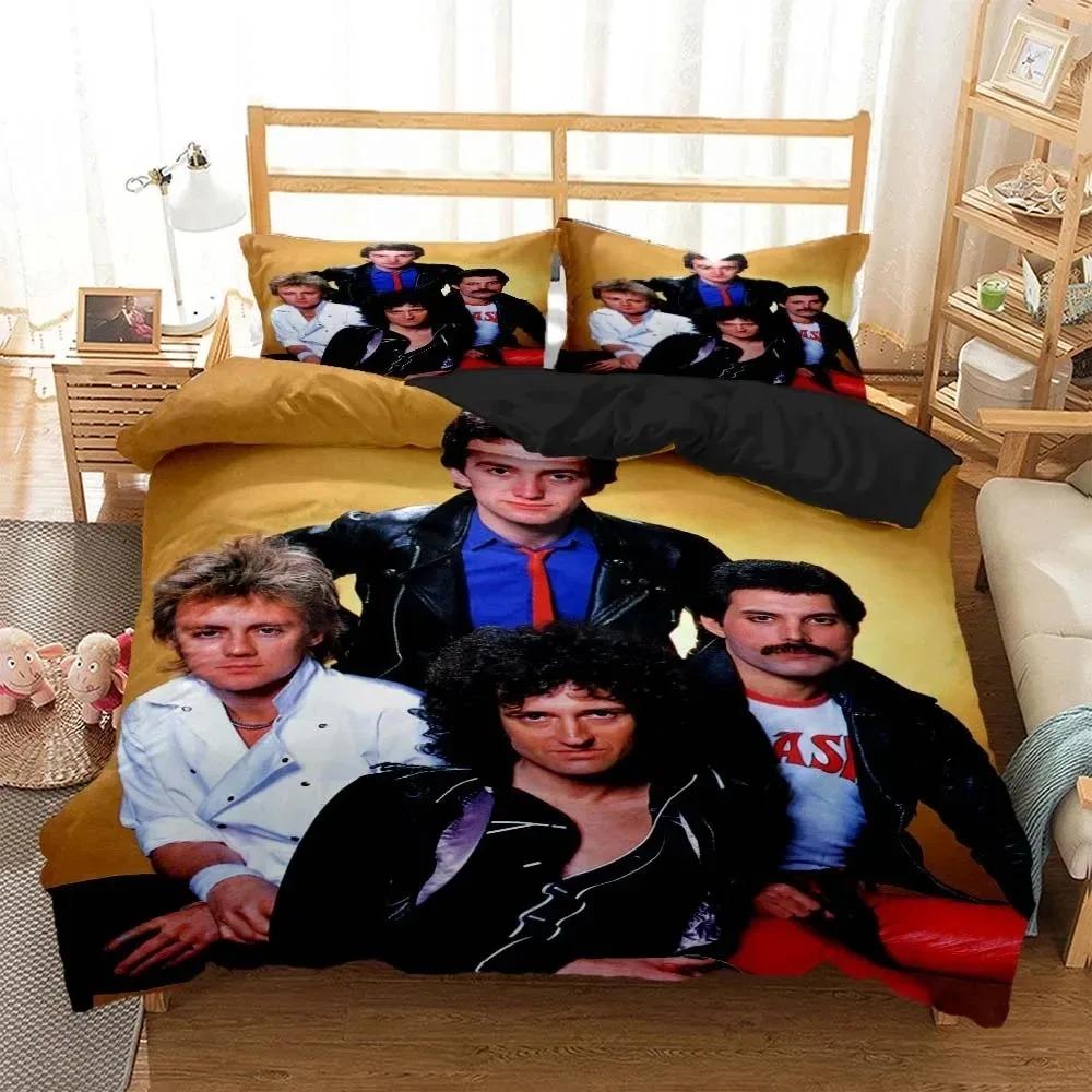 3D Печать QUEEN Рок-группа Комплект постельного белья Двуспальный Полуторный King Пододеяльник Одеяло Наволочка Для Мальчиков Девочек Взрослых Спальни