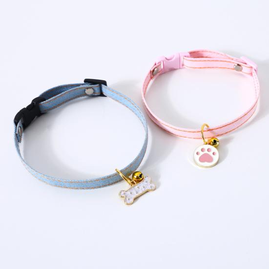 Ошейник для щенка, милый кулон в виде кости лапы, регулируемая пряжка, ожерелье для кошек и собак, декоративный ошейник