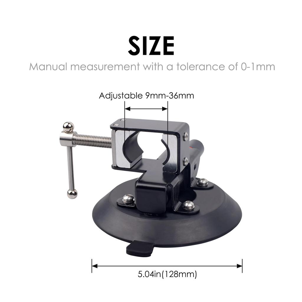 RCRBT Universal Suction Cup Vehicle Flagpole Aluminum for and Black Bracket, Alloy, UTV, ATV, RV, Yacht, Motorcycle,