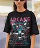 Футболка с принтом Джинкс из Arcane Японский аниме-мультфильм Графическая футболка Джинкс из Arcane Подарочная футболка Унисекс