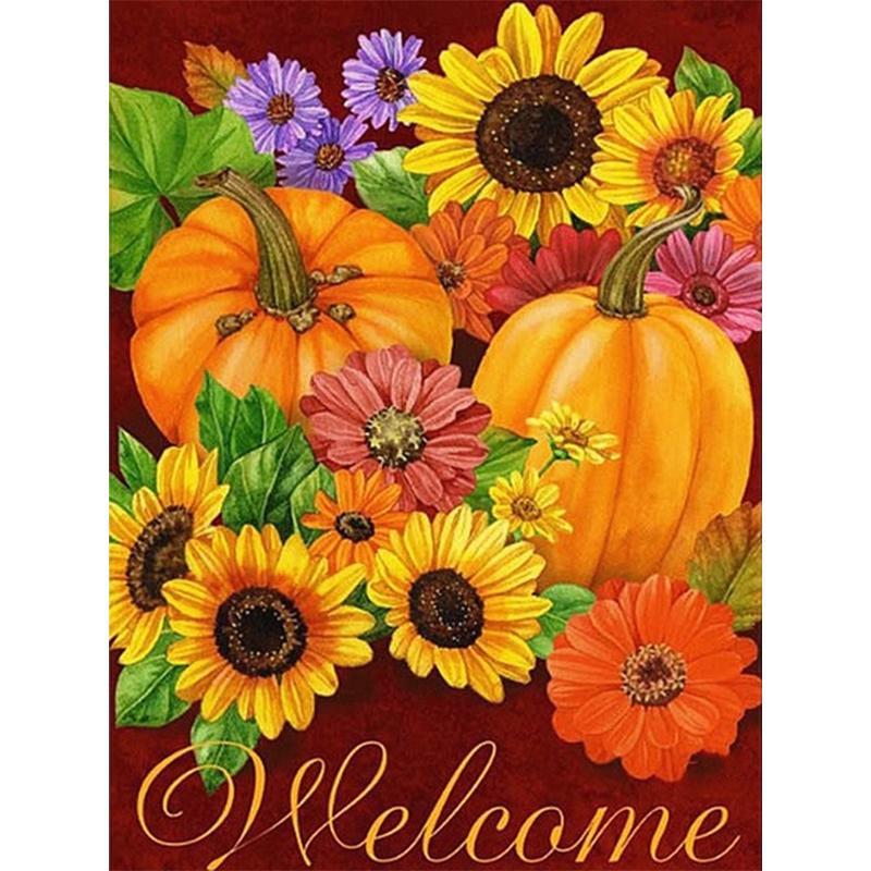 5D Diy алмазная живопись цветок тыква набор для вышивки крестом круглая вышивка мозаика художественная картина горный хрусталь подарок на Хэллоуин