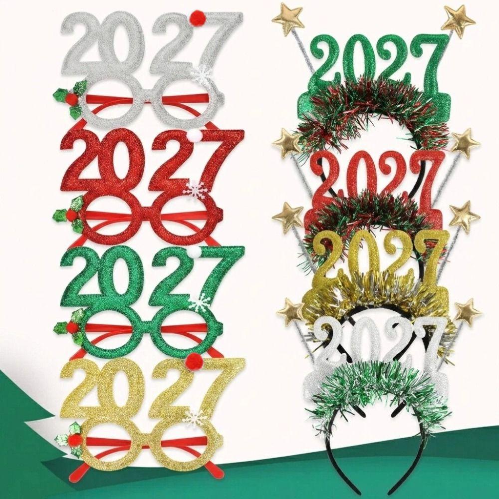 Sequin New Year Decorative Glasses Cute Star Strip Headwear Exquisite Christmas Headpiece Cosplay