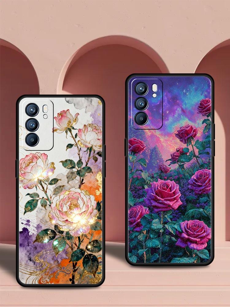 Oil Painting Flowers Pattern Design Phone Case For Oppo Reno 13 12 11 10 7 F Find X5 X6 A98 A80 A79 A78 A57 A54 A17 Pro Soft TPU