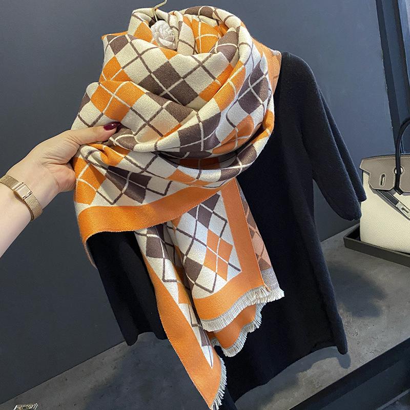 New Imitation Cashmere Scarf for Women's Autumn and Winter New Tianzige Thickened Warm Dual-purpose Scarf