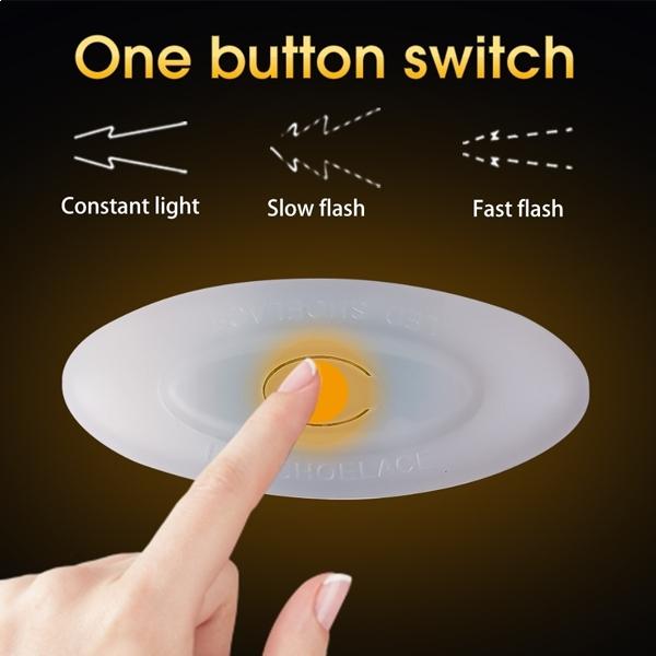 Pair of LED Shoelaces with Fixed Light, Fast or Slow Flashing Red