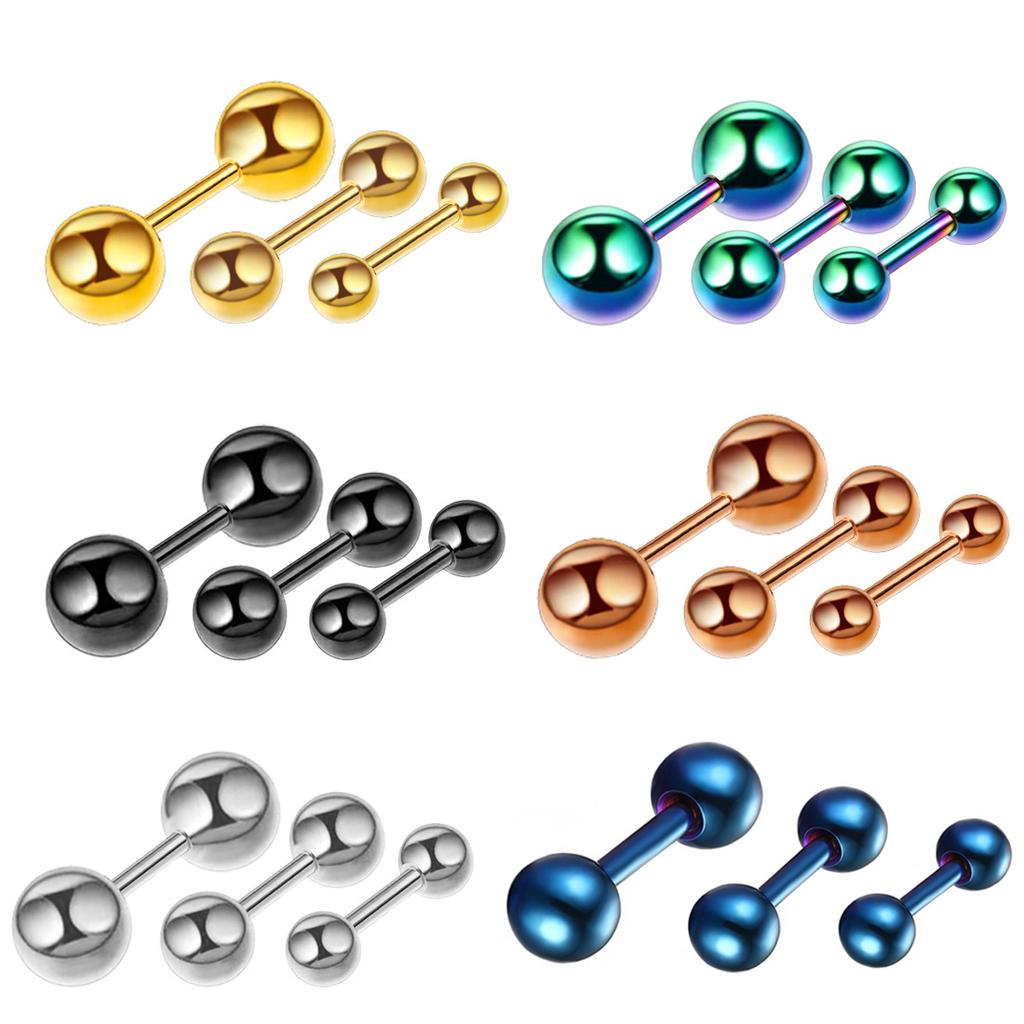 Модные серьги Beanty, маленькие серьги-гвоздики для ушных косточек, медицинские серьги-гвоздики для пирсинга унисекс, для ногтей, для губ, маленькие шарики, 1 пара, украшения для тела, титановые стальные винты