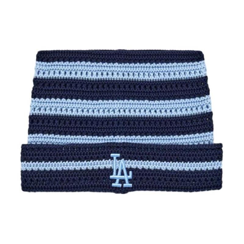 MLB Brand logo design Polyester fiber fleece hat Unisex couple style Navy blue 3ABNB0363-07NYS