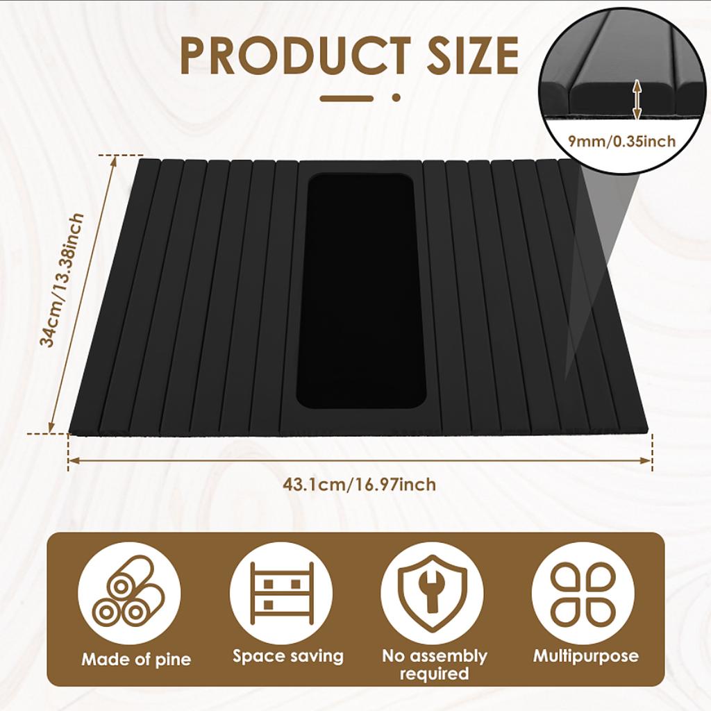 Couch Cup Holder Bamboo Wood Sofa Armrest Tray Foldable Sofa Cup Holder Anti-Slip Couch Arm Cup Holder Sofa Side Storage Tray