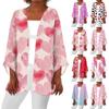 Women's Casual Fashion Printed Lightweight Medium Length Jacket Cardigan