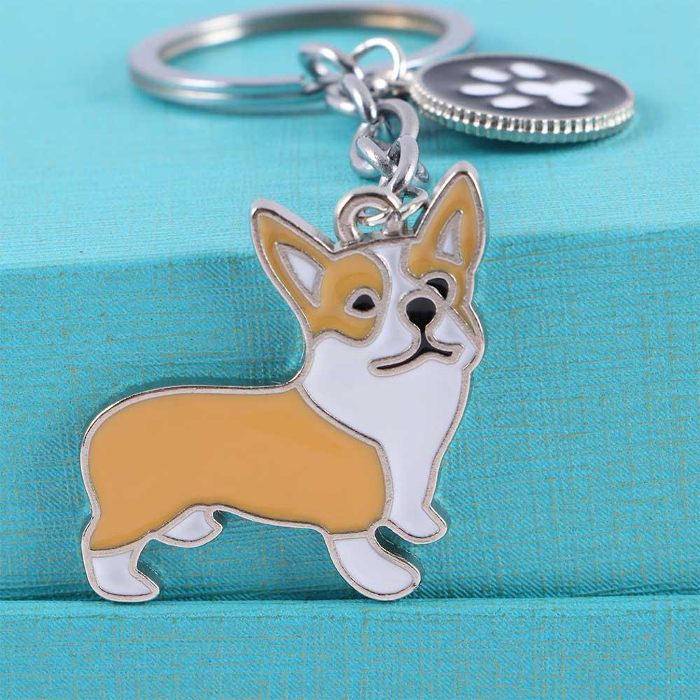 Парные брелоки Мультяшный держатель для ключей от машины Брелок для ключей с собакой Подвеска для сумки Брелок для ключей Корги