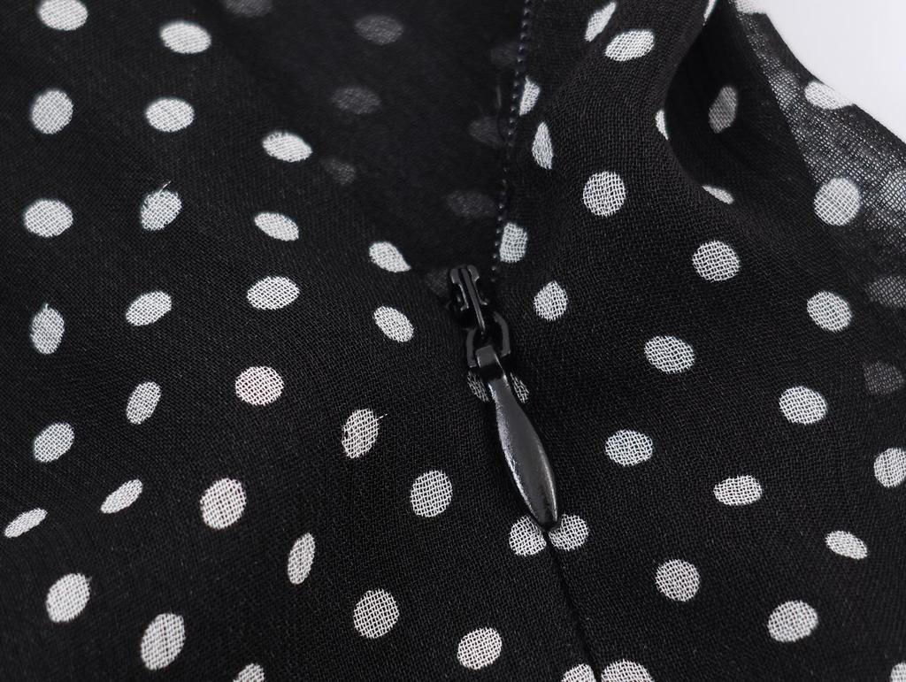 Женская юбка-трапеция средней длины в горошек, европейский и американский стиль, Осень 2025