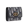 Dior 30 Montaigne Классический холщовый кошелек с косым принтом и вышивкой Женский кошелек Джинсово-синий S2057UTZQ-M928