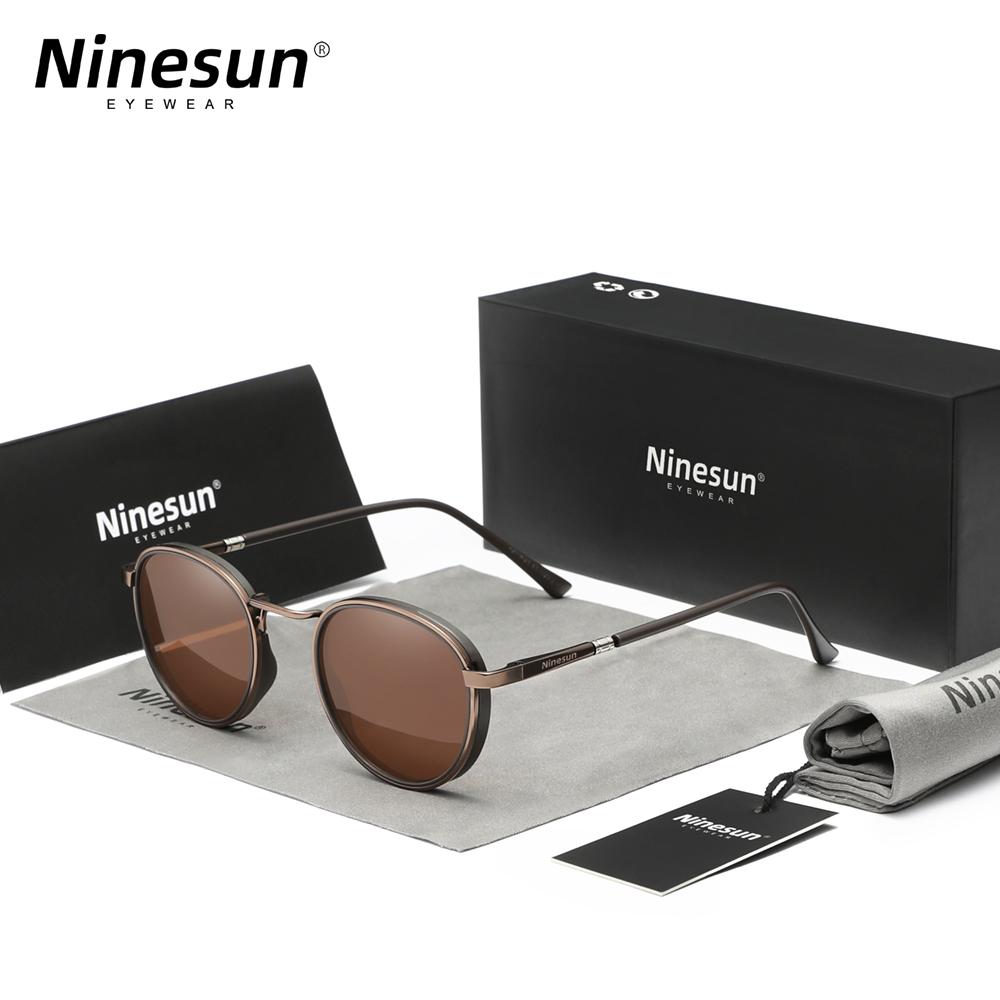 Солнцезащитные очки Ninesun небольшого размера в круглой оправе для мужчин UV400 поляризованные роскошные брендовые винтажные женские защитные очки