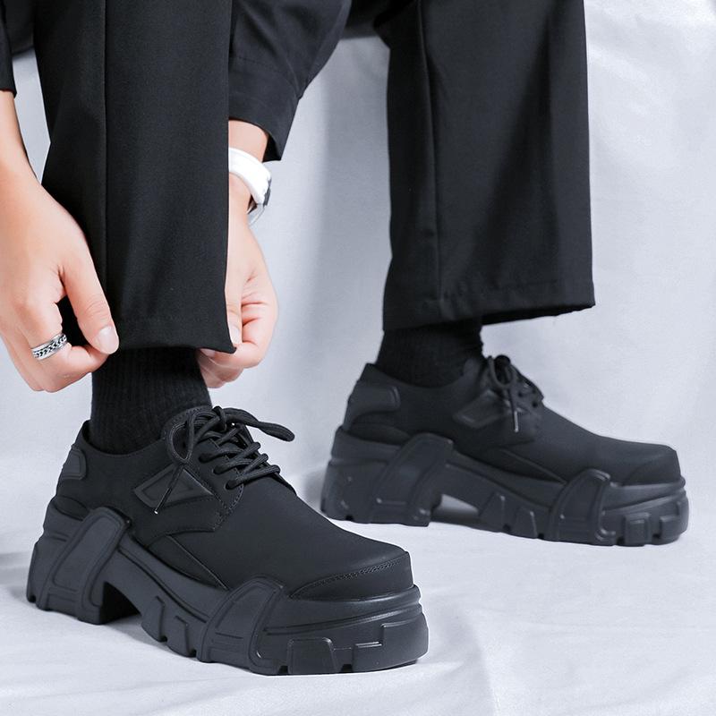 Мужская роскошная мода панк-рок платье туфли на платформе черные трендовые из натуральной кожи дизайнерская обувь кроссовки с характером