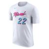 X НБА Майами Хит SS25 2024/25 City Edition Модная футболка с круглым вырезом, мягкая спортивная футболка с коротким рукавом, мужская футболка, белая IB5348-100