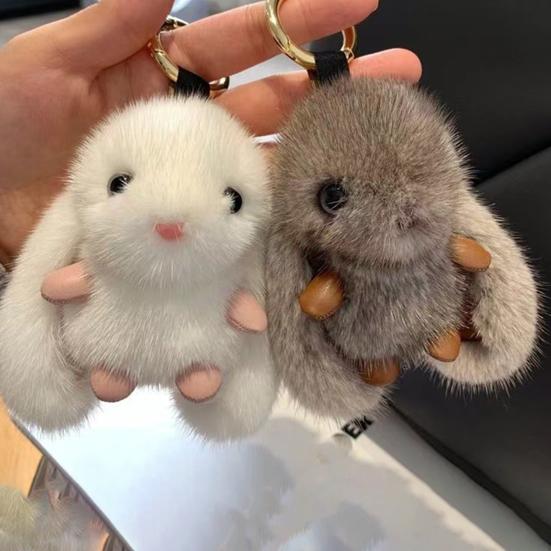 Брелок-подвеска в форме кролика с длинными ушами, плюшевый кролик, кукла, подвеска, держатель для ключей, сумка, рюкзак, украшение