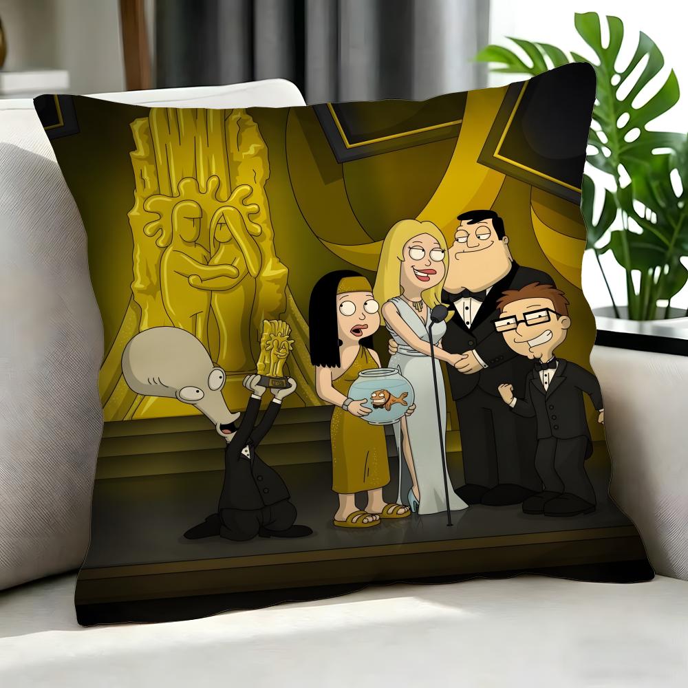 Cartoon American Dad! Cushion Cover Cushion Cover Set 4Pcs 50X50 45X45 40X40 Pillowcase Decorative Sofa Home Decor
