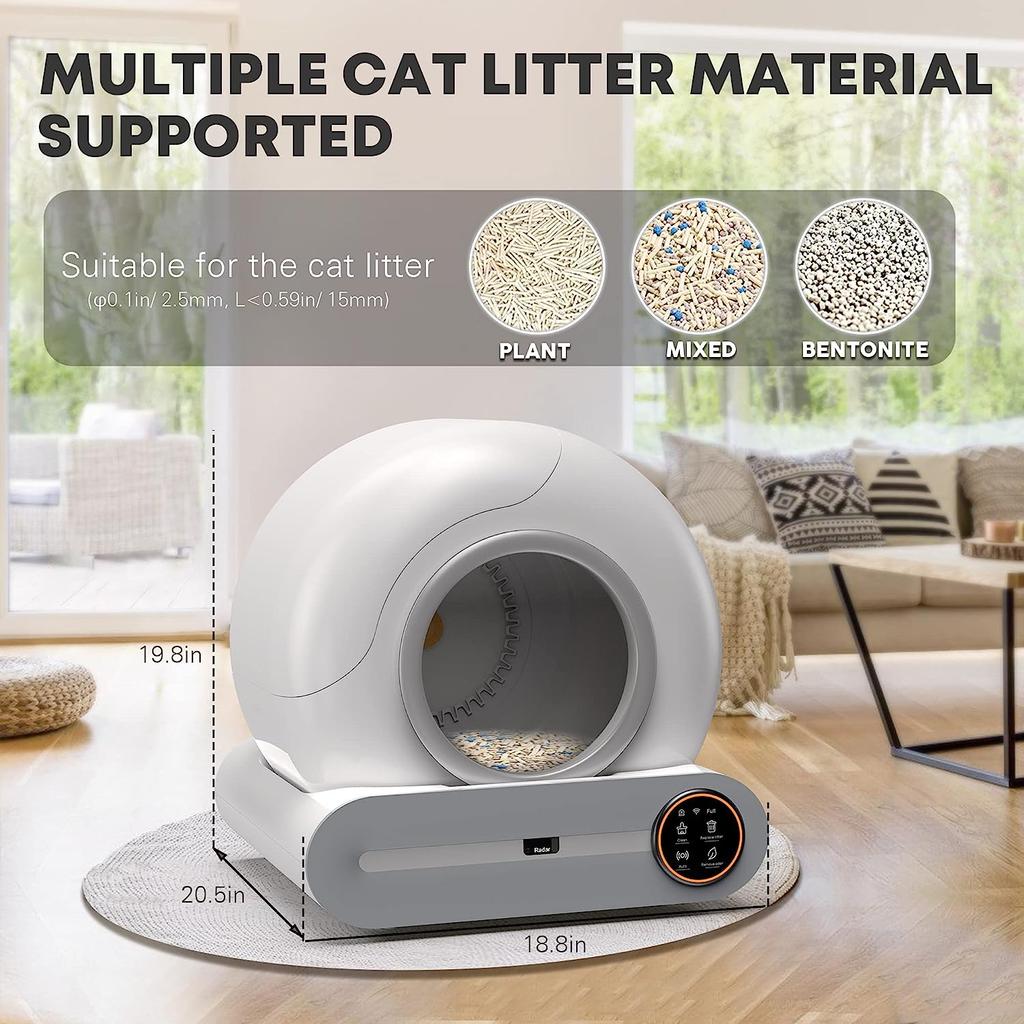 Ящик для кошачьего туалета, автоматическая стерилизующая кабина, 65 л, большая вместимость, кошачьи туалеты, умный лоток для туалета для домашних животных, ионный дезодоратор, самоочищающийся