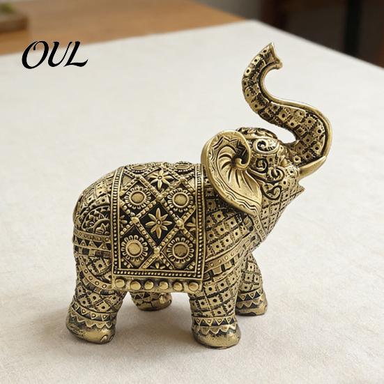 Entryway Interior Ornament Elephant Figurine, Luck Charm Sculpture, Versatile Indoor Outdoor Decor for Statue Car Tabletop Living Room Office,