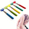 1PC Soft Grip Metal Back Scratcher Telescopic Extendable Handy Pocket Scrath(random Color)