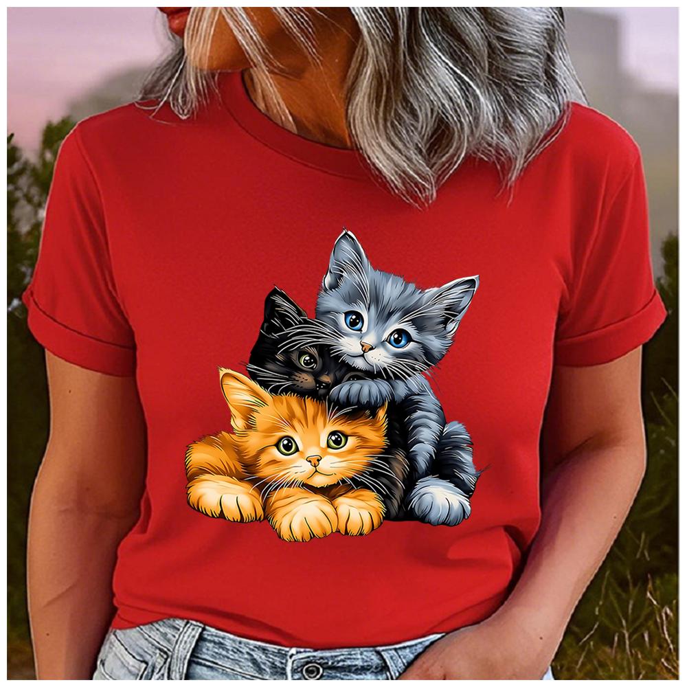 Cotton Cartoon Happy Corgi Dog Graphic Women TShirt Fluffy Welsh Corgi Puppy Pet Owner Daily Casual Short Sleeve Top