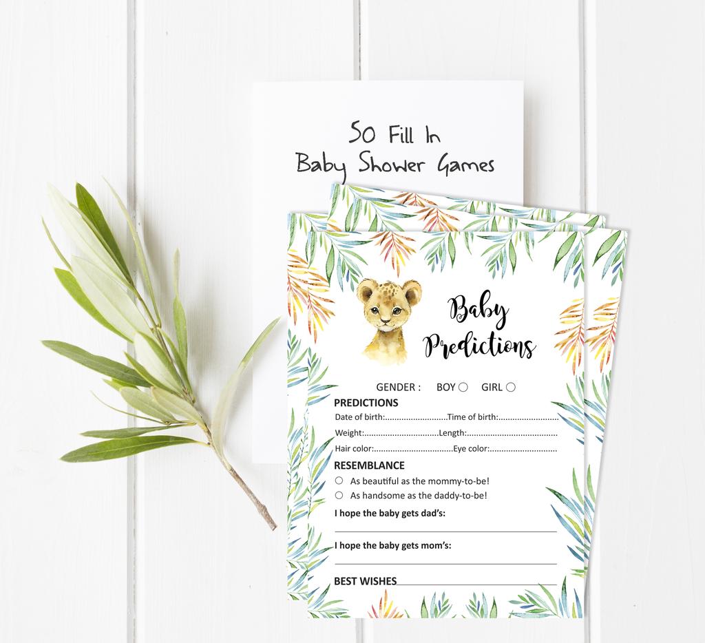 Inkdotpot Игровой набор для детского душа из 50 игр BabyA AlphabetA ABCA для вечеринки Baby Cheetah Jungle Animals