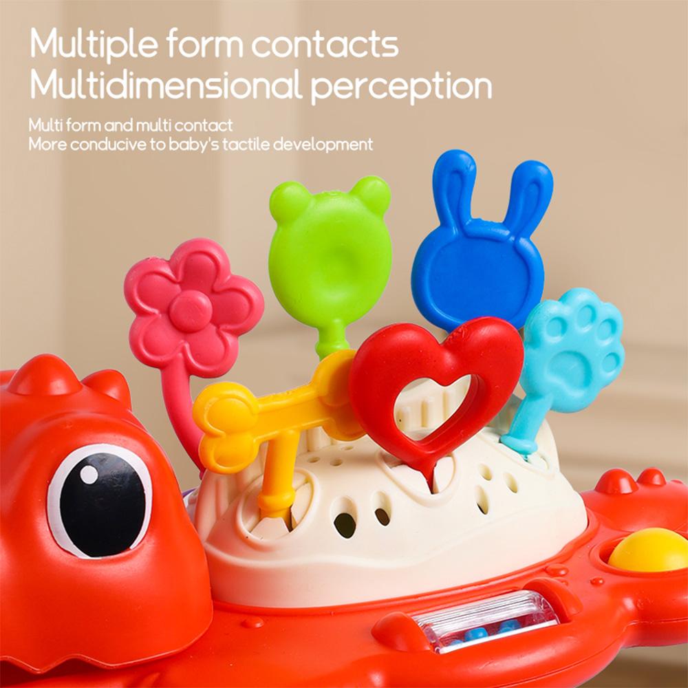 Dinosaur Pull String Toy for Baby Montessori Toy Sensory Toy for Toddlers Food Grade Silicone Baby