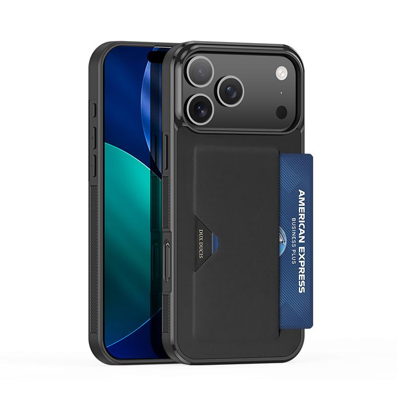 Для Apple 17 Pro Чехол для телефона с вставкой для карты IPhone 17 Простой чехол с ощущением кожи, противоударная задняя крышка IPhone 17 ProMax Чехол для телефона с подставкой для вставки карты