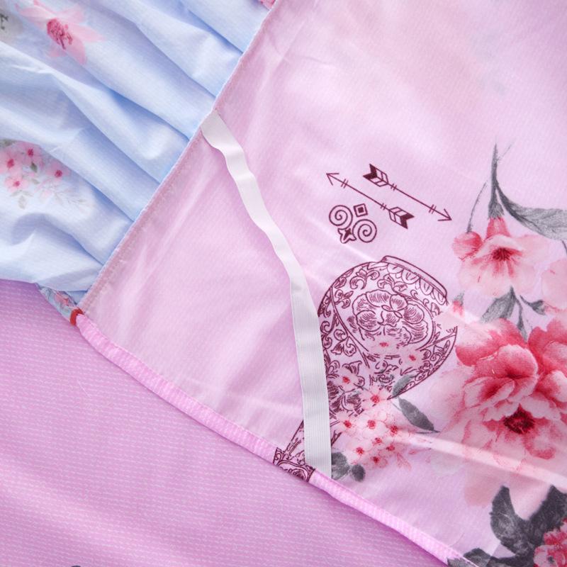 3 шт. Принтованная оборка Мягкая, удобная и дышащая прикроватная юбка (Одна юбка для кровати и две наволочки, без подушек) Юбка для кровати, Покрывало