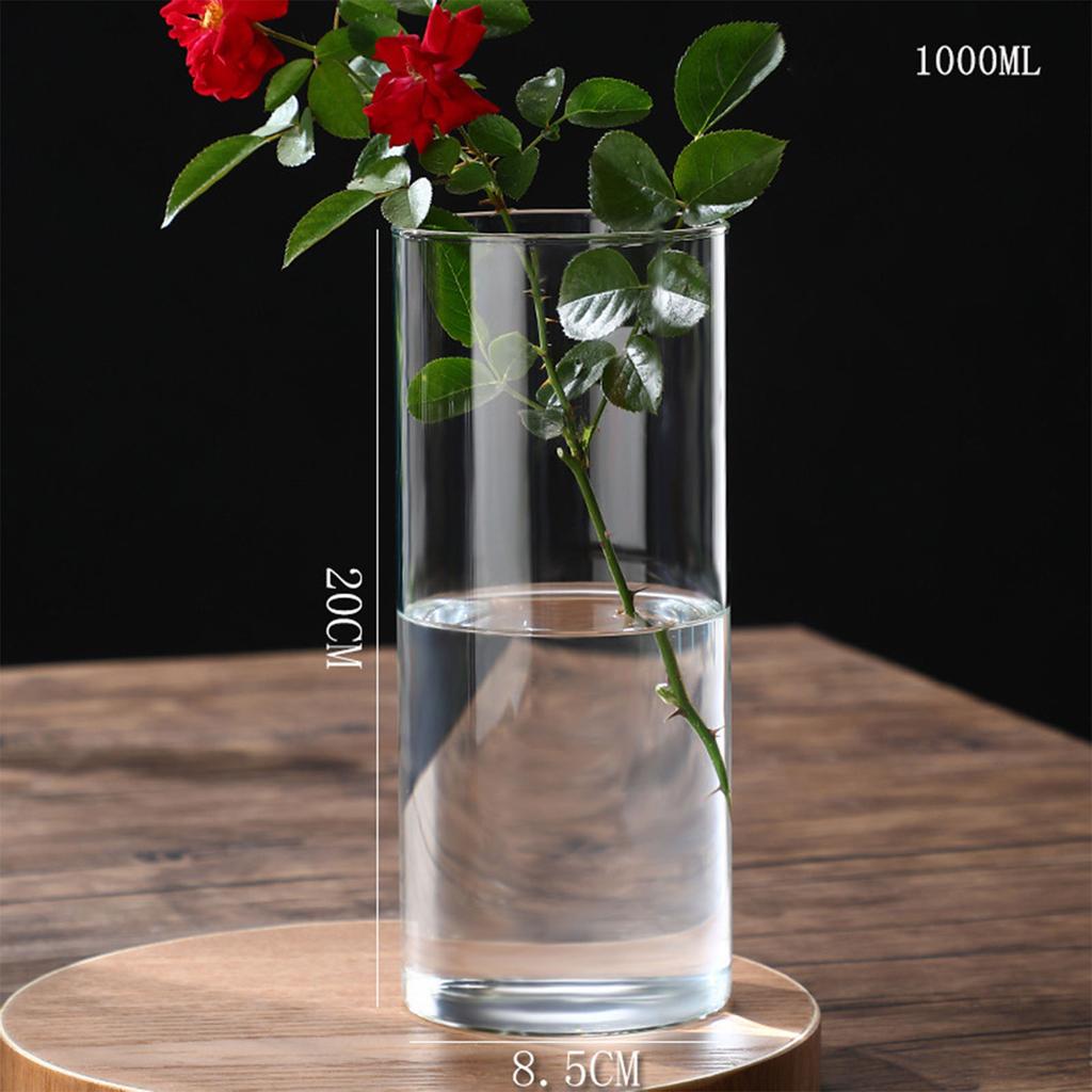 Transparent Glass Hydroponic Vase Modern Small Cylinder Flower Centerpiece Vases Use for Floral Wedding Home Decoration